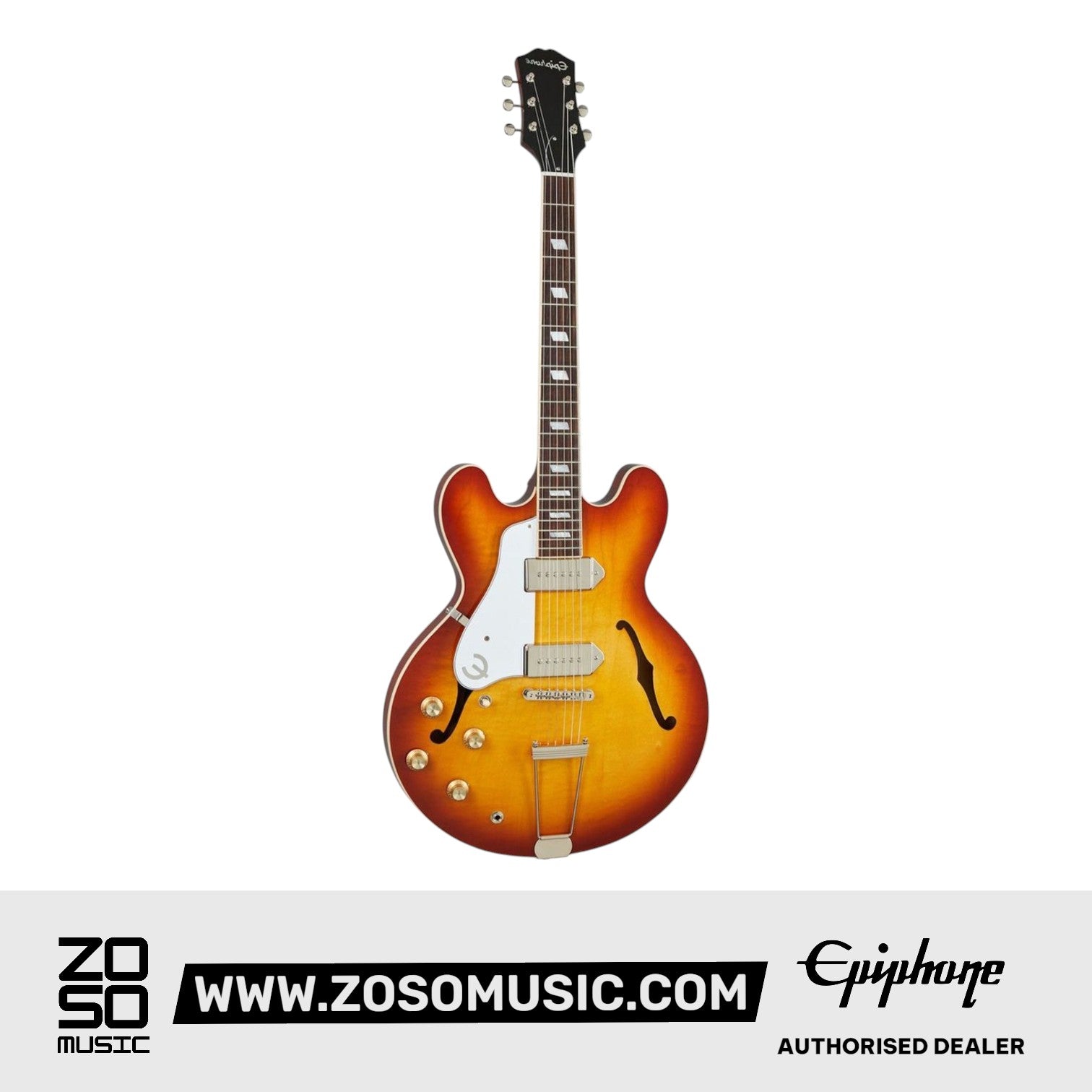 Epiphone ESECA00LRTNH1 USA Casino Archtop Hollowbody Electric Guitar (Left-handed) Royal Tan |  EPIPHONE |  ELECTRIC GUITAR |  Zoso Music