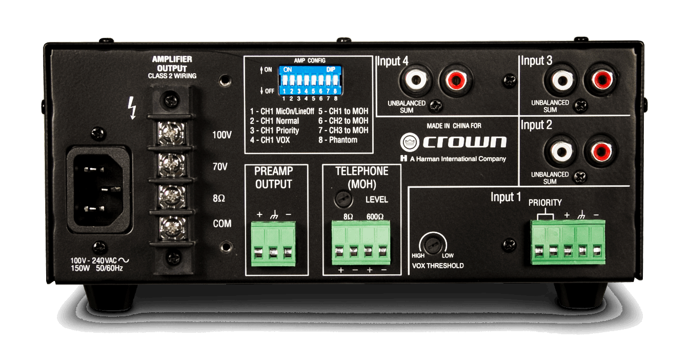 Crown 160MA Four Channel, 60W @ 8Ω Power Amplifier ( 160-MA / 160 MA )