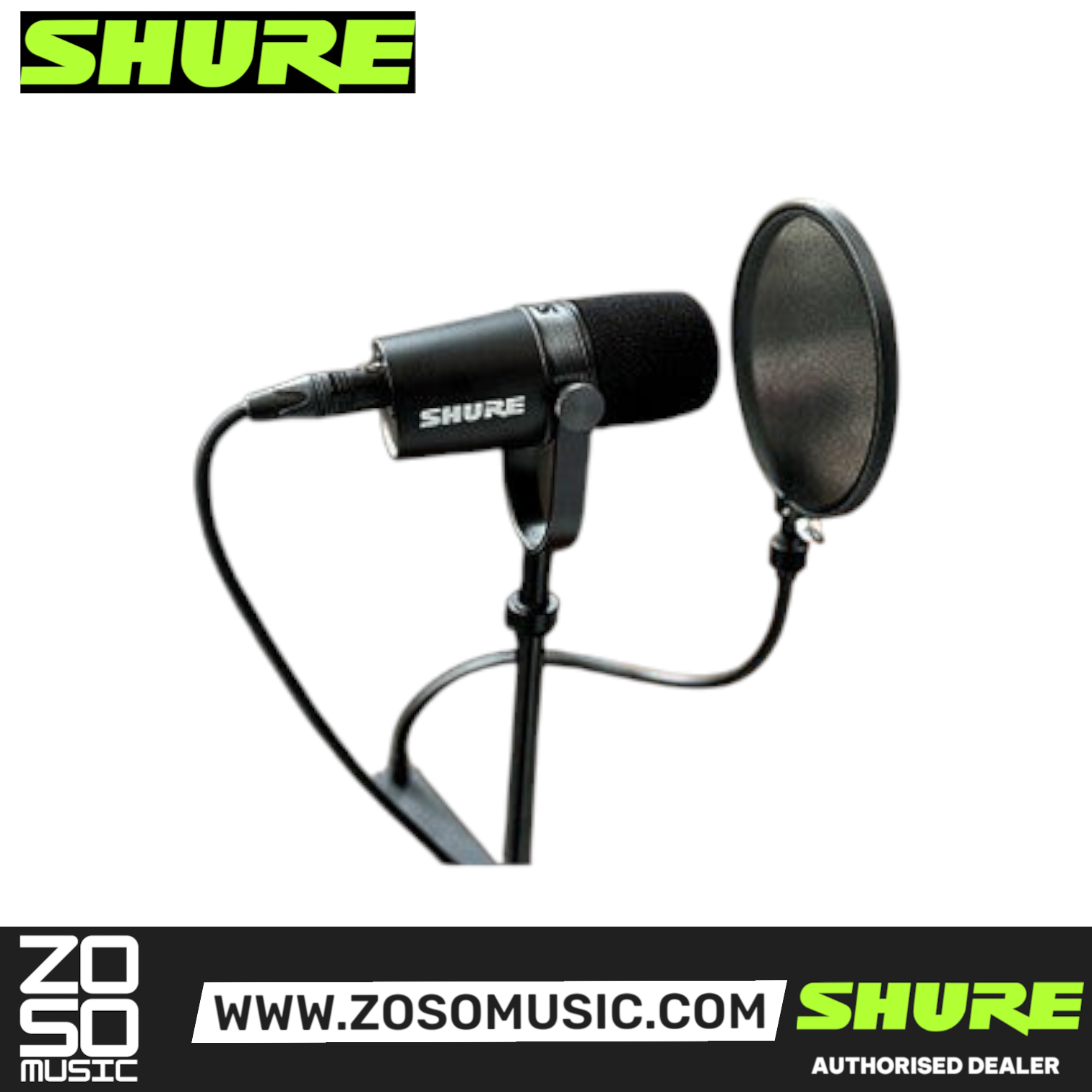 Shure MV7X Dynamic Broadcast Microphone, XLR Version - Black |  SHURE |  PODCAST MICRPHONE |  Zoso Music