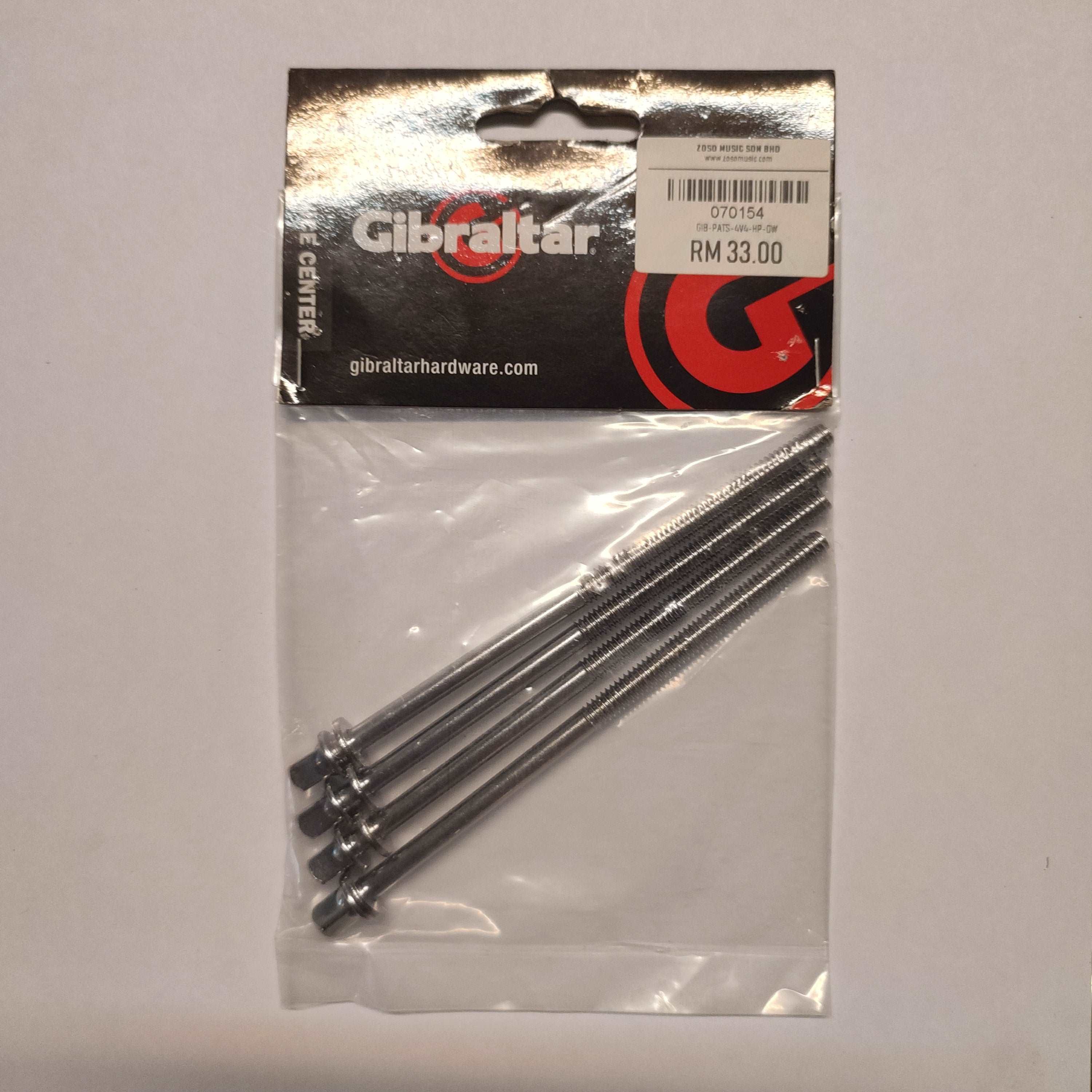 DISPLAY CLEARANCE - GIBRALTAR SC-BDKR/S BASS DRUM KEY RODS W/WASHER, 4PCS | GIBRALTAR , Zoso Music