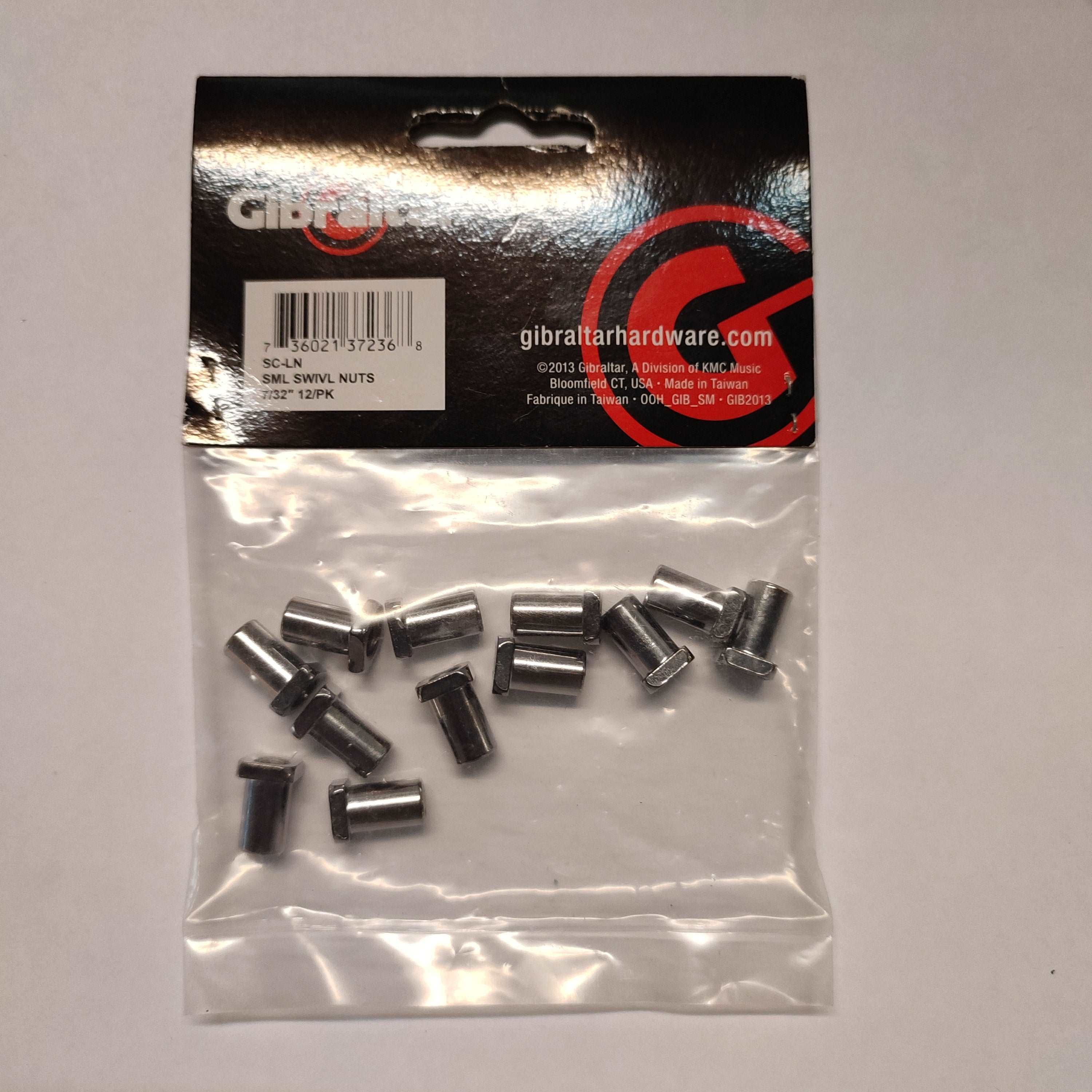 DISPLAY CLEARANCE - GIBRALTAR SC-LN 7/32, LUG NUTS HEADER CARD PACKED 12PCS/PK 14MM LENGTH | GIBRALTAR , Zoso Music