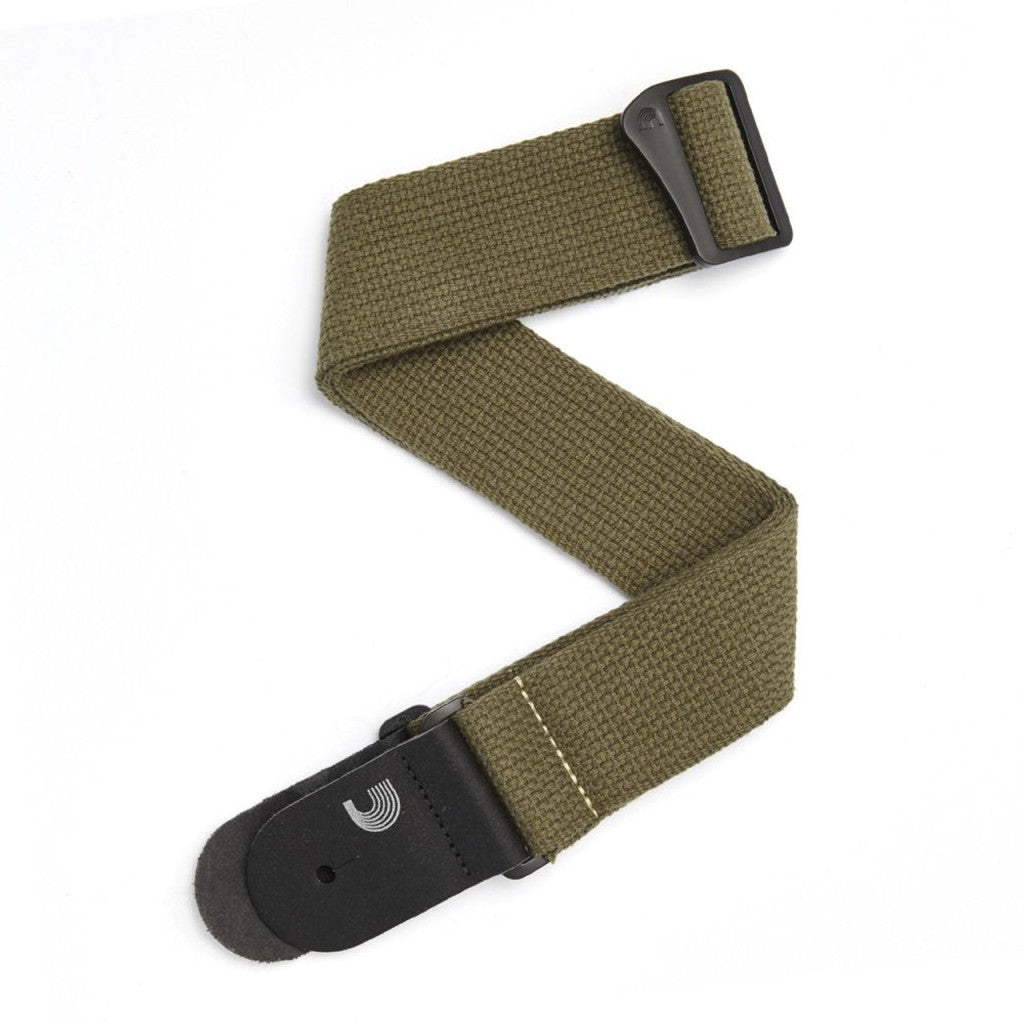 D’addario 50ct02 Cotton Guitar Strap, Army | Zoso Music Sdn Bhd