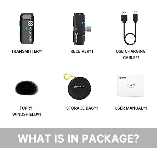 Hollyland LARK C1 Solo Wireless Microphone |  HOLLYLAND |  WIRELESS MICROPHONE SYSTEM |  Zoso Music
