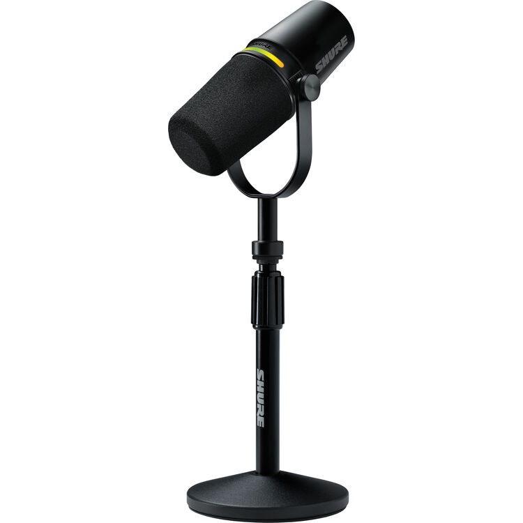 Shure MV7+-K Podcast XLR/USB Microphone Bundle with Desktop Stand, Black