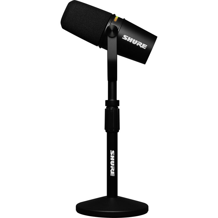 Shure MV7+-K Podcast XLR/USB Microphone Bundle with Desktop Stand, Black