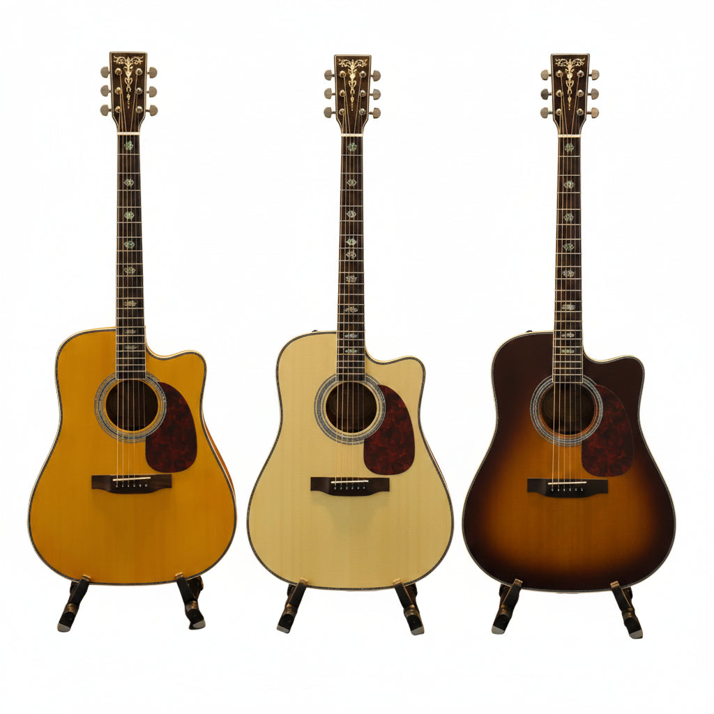 SQOE DC41C Premium Handcrafted 41-inch Cutaway Acoustic Guitar with Solid Top