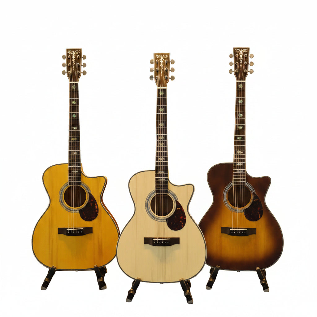 SQOE AC40C Premium 40-inch Cutaway Folk Guitar with Solid Top