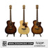 SQOE GA40C Premium Handcrafted 40-inch Grand Auditorium Cutaway Acoustic Guitar with Solid Top