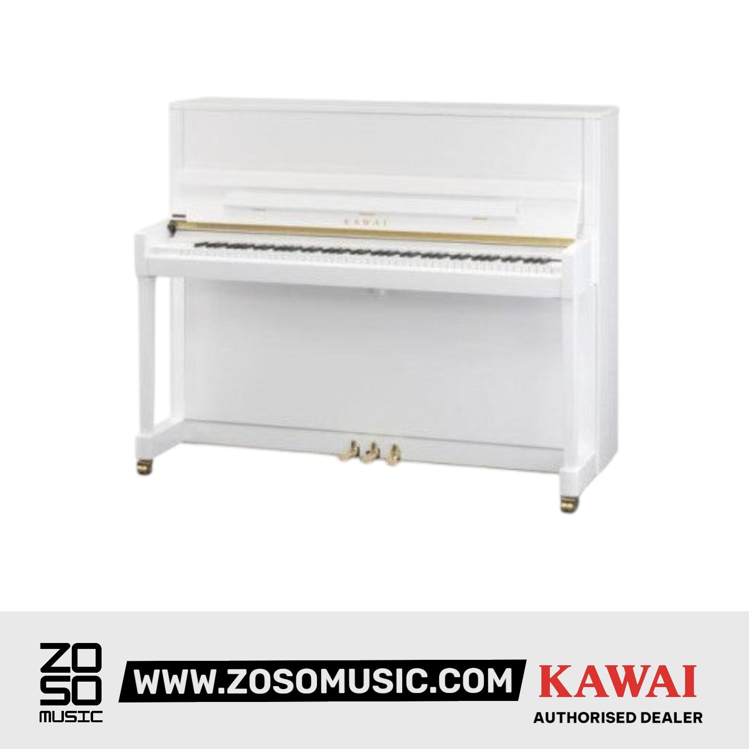 Kawai K-300 [Made In Japan] Professional Acoustic Upright Piano (Height: 122 cm) - White Polish |  KAWAI |  PIANO-ACOUSTIC |  Zoso Music