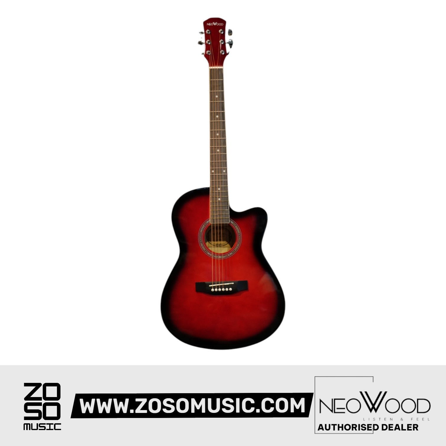 Neowood C10 RDS 39Inch Acoustic Guitar Gloss Finish Red |  NEOWOOD |  ACOUSTIC GUITAR |  Zoso Music