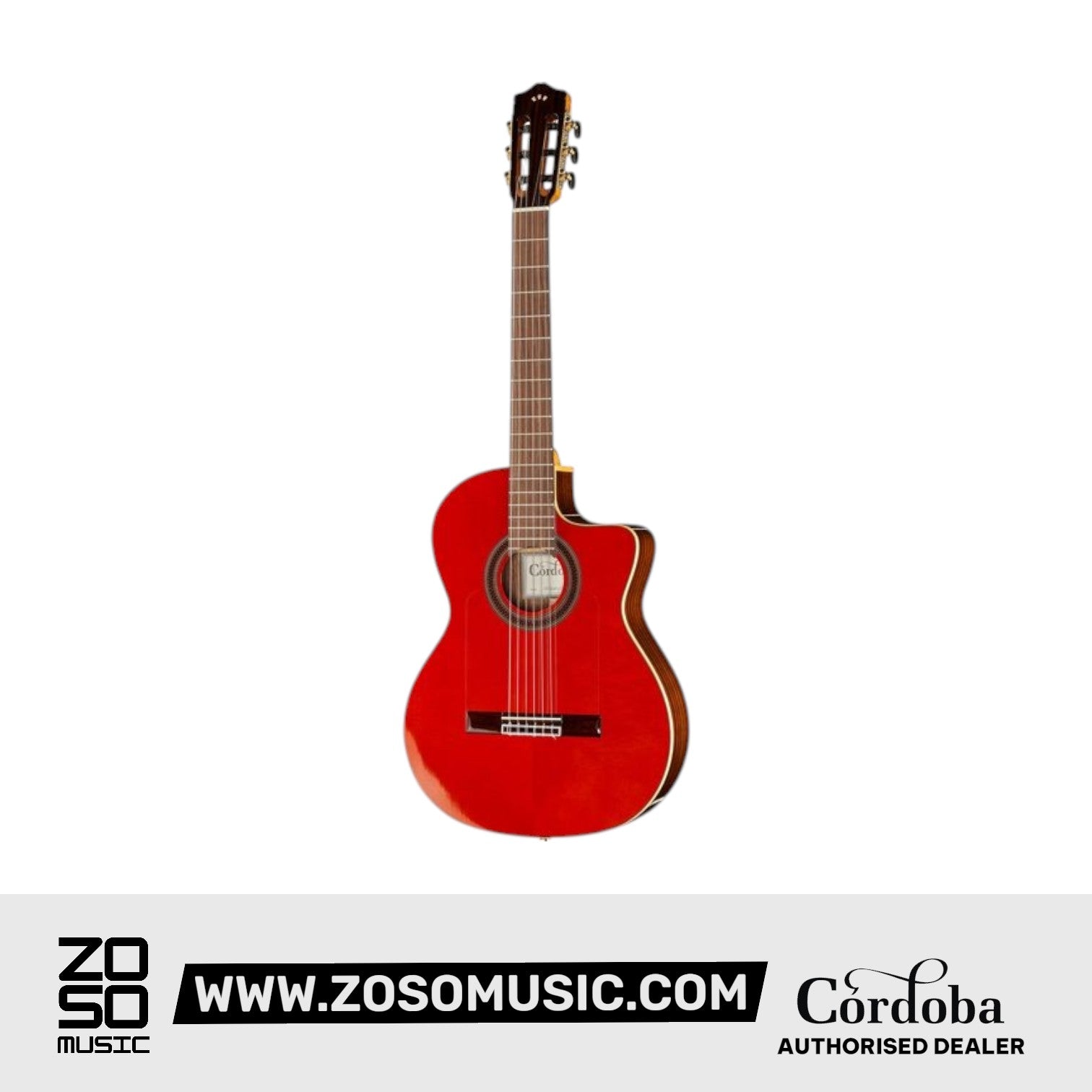 Cordoba GK Studio Negra Classical Guitar - Solid European Spruce Top, Rosewood Back & Sides with Pickup - Wine Red |  CORDOBA |  CLASSICAL GUITAR |  Zoso Music