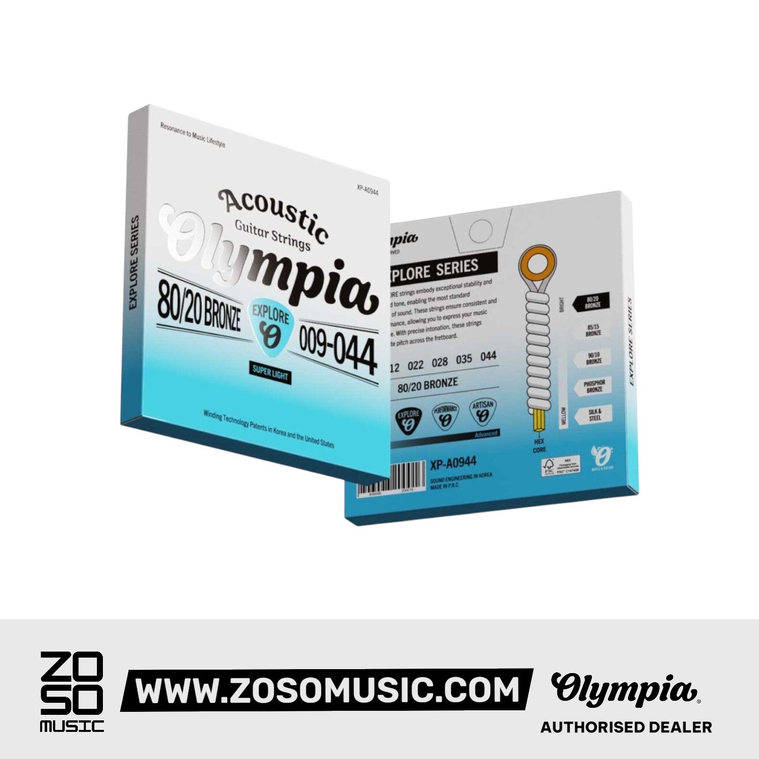 Olympia XP-A0944 Acoustic Guitar String 80/20 Bronze 09-44