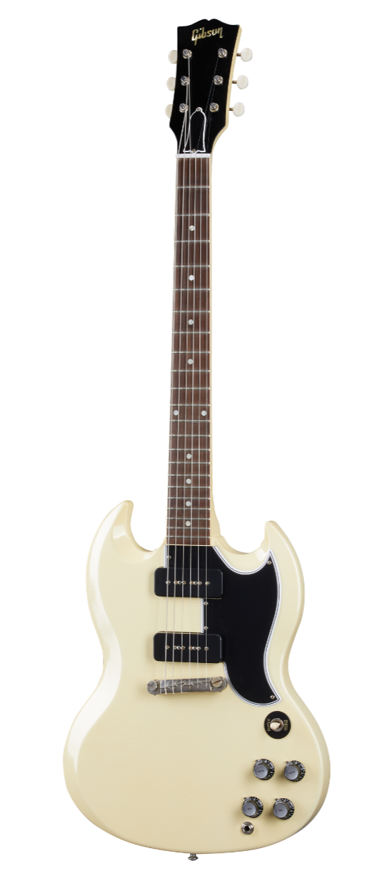 Gibson 1963 SG Special Reissue Lightning Bar Ultra Light Aged Electric Guitar, Classic White (SGSP63ULCWNH1)
