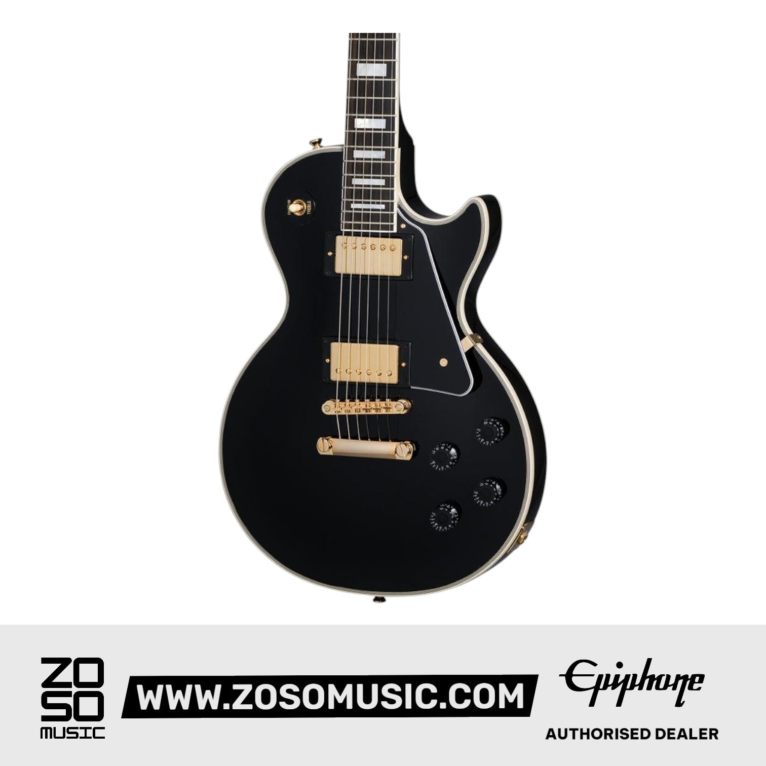(Epiphone Inspired by Gibson Custom) Epiphone Les Paul Custom Electric Guitar - Ebony
 | Zoso Music Sdn Bhd