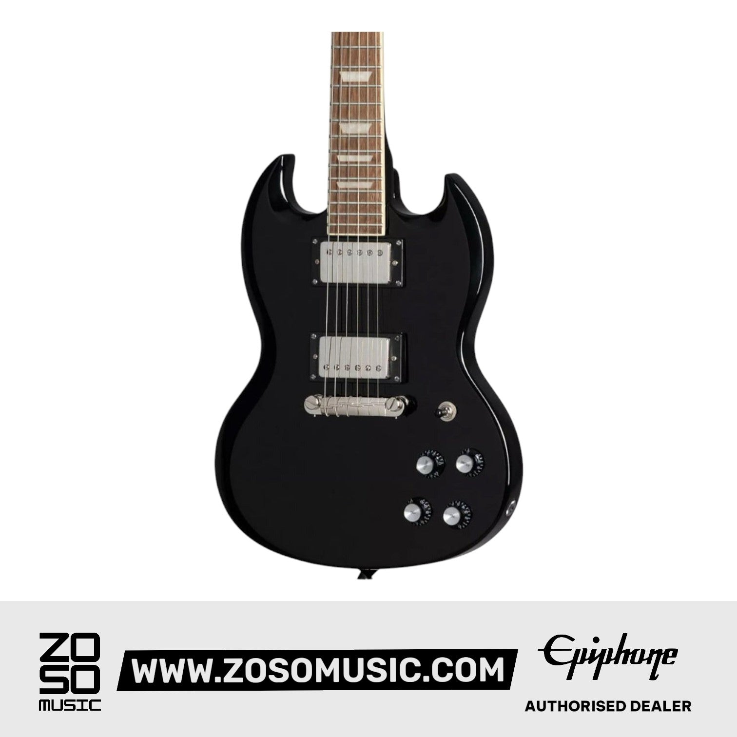 Epiphone Power Players SG Electric Guitar - Dark Matter Ebony (Gig Bag, Cable, Picks Included) | Zoso Music Sdn Bhd