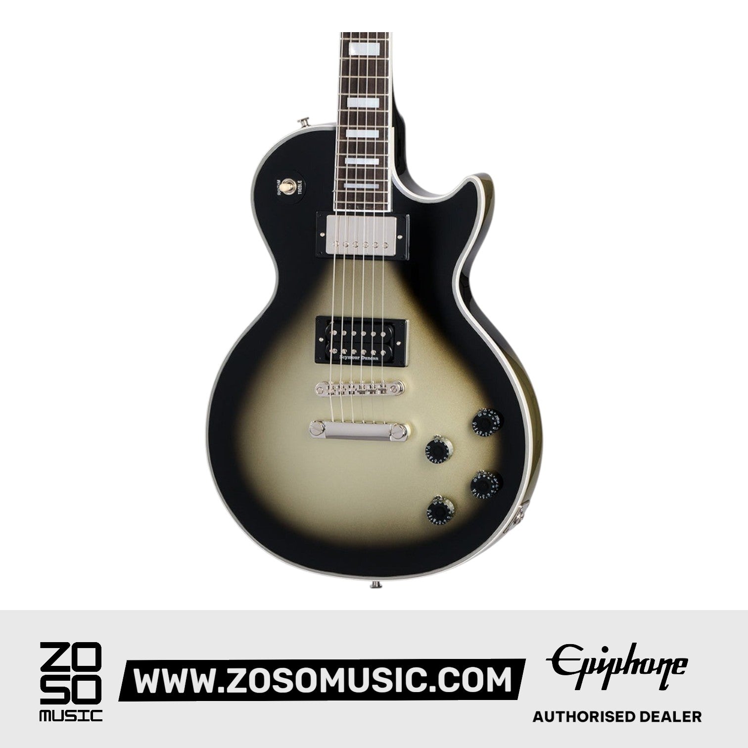Epiphone EIGCAJLPC79NH1 Adam Jones 1979 Les Paul Custom Electric Guitar - Antique Silverburst | Zoso Music Sdn Bhd