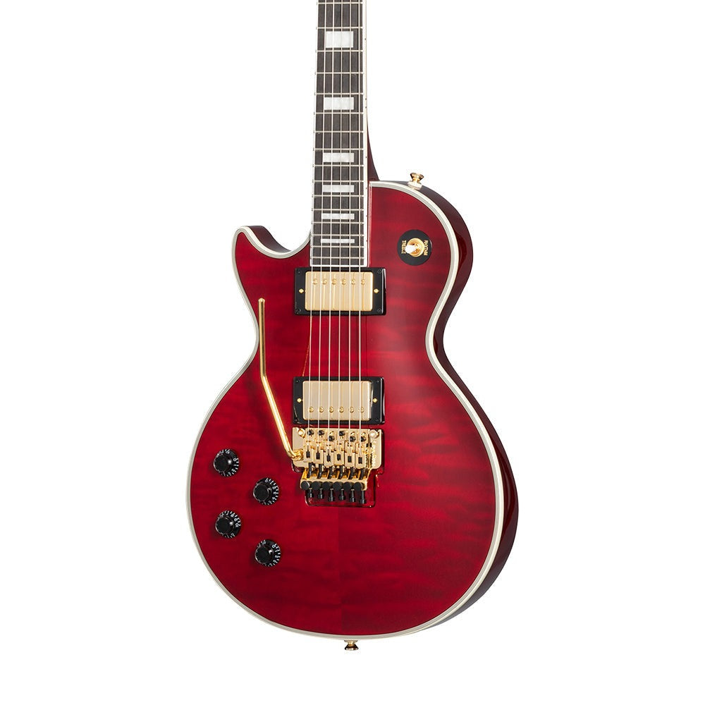 Epiphone Alex Lifeson Les Paul Custom Axcess Left-handed Electric Guitar, Case Included - Ruby | Zoso Music Sdn Bhd