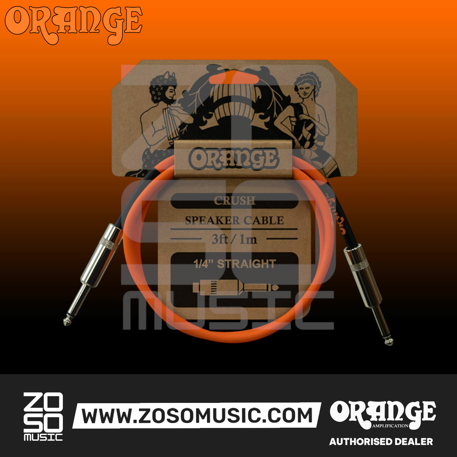 ORANGE CA040 CRUSH 3FEET SPEAKER CABLE FOR GUITAR CABINETS (CA040), ORANGE, CABLES, orange-cable, ZOSO MUSIC SDN BHD