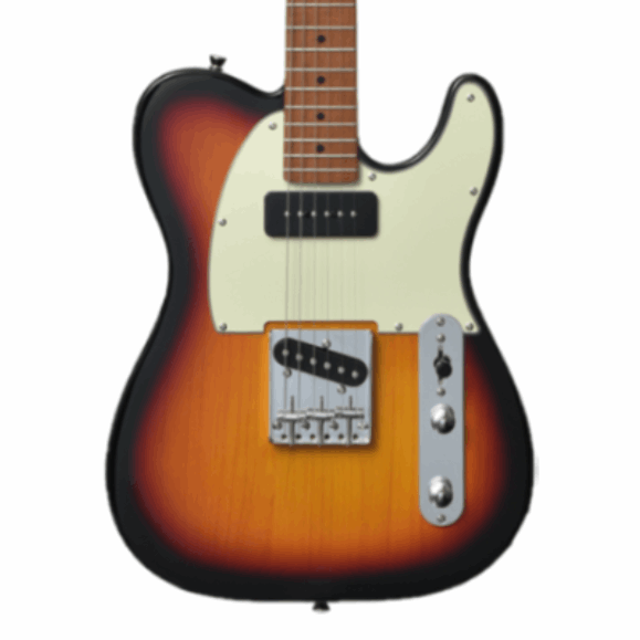 Bacchus Bte-2-rsm/m-3ts Universe Series Roasted Maple Electric Guitar, 3 Tone Sunburst With Bag