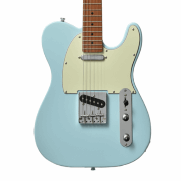 Bacchus Bte-1-rsm/m-ptl-sob Universe Series Roasted Maple Electric Guitar, Pastel Sonic Blue With Bag
