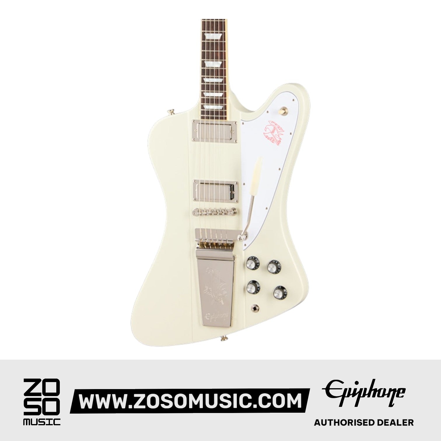 Epiphone 1963 Firebird V Electric Guitar - Polaris White | Zoso Music Sdn Bhd