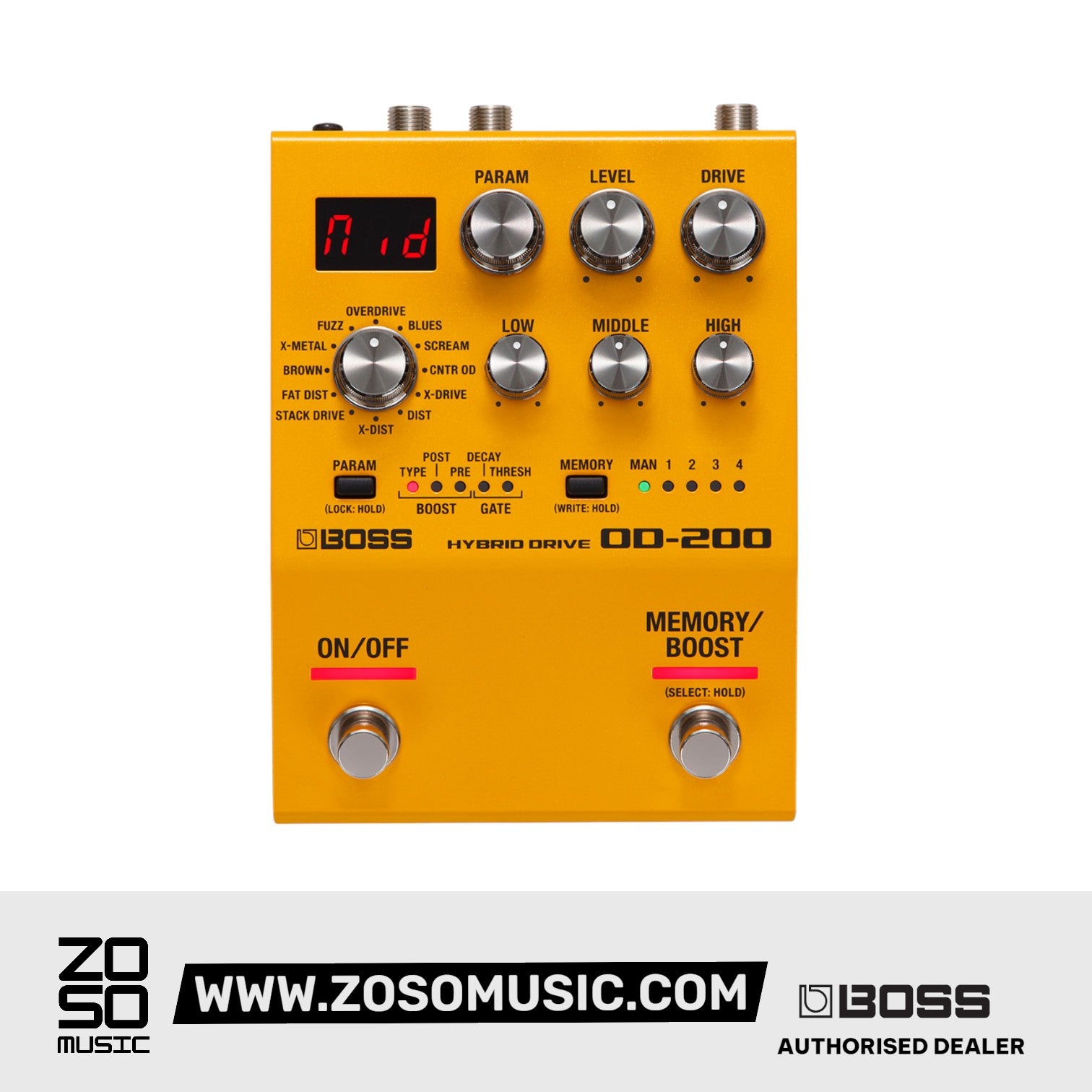 BOSS OD200 HYBRID DRIVE PEDAL (OD-200) | BOSS , Zoso Music