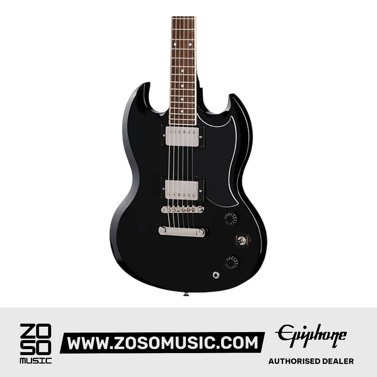 Epiphone E1SGTEBNH1 SG Tribute Electric Guitar - Ebony ( + FREE Gator GBE-ELECT Gig Bag )  Zoso Music Sdn Bhd