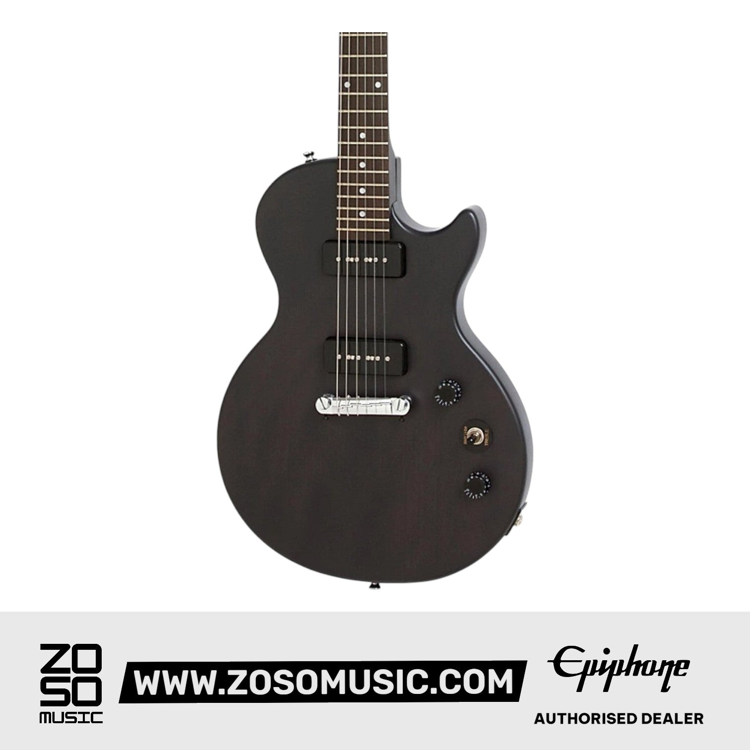 Epiphone EGS9WKNH3 Ltd Ed Les Paul Special-I P90 Best Beginner Electric Guitar - Worn Ebony | Zoso Music Sdn Bhd