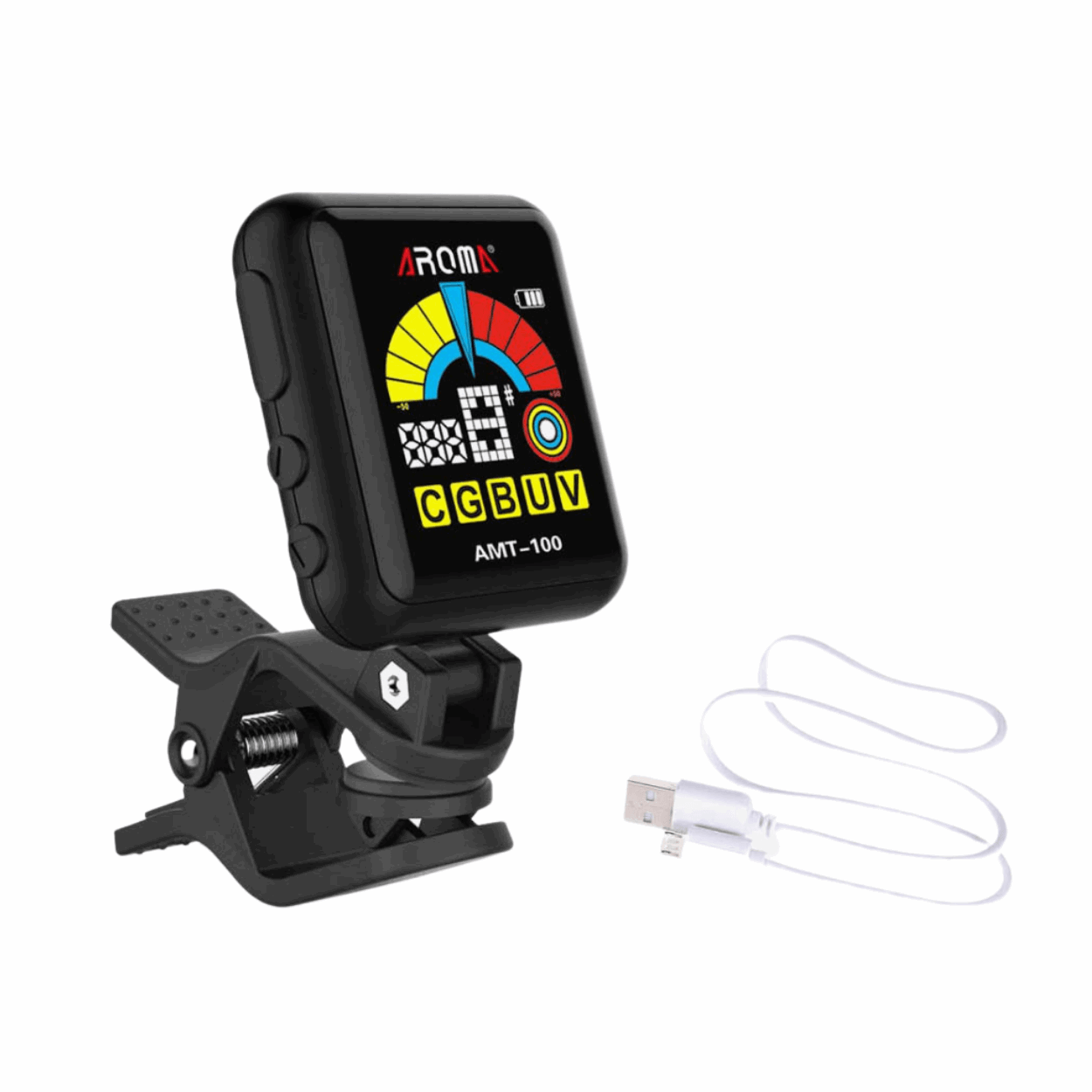 Aroma AMT100 USB Rechargeable Clip On Guitar Tuner | AROMA , Zoso Music