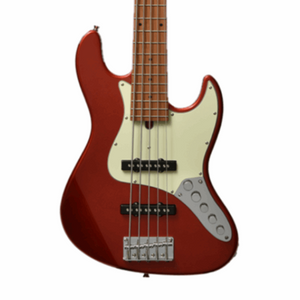 Bacchus Wjb5-630-rsm/m-car Universe Series Roasted Maple 5-string Electric Bass, Candy Apple Red With Bag