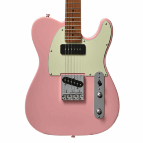 Bacchus Bte-2-rsm/m-slpk Universe Series Roasted Maple Electric Guitar, Shell Pink With Bag