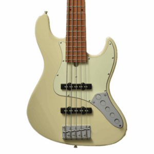 Bacchus Wjb5-630-rsm/m-owh Universe Series Roasted Maple 5-string Electric Bass, Olympic White With Bag