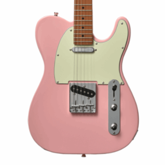 Bacchus Bte-1-rsm/m-slpk Universe Series Roasted Maple Electric Guitar, Shell Pink With Bag