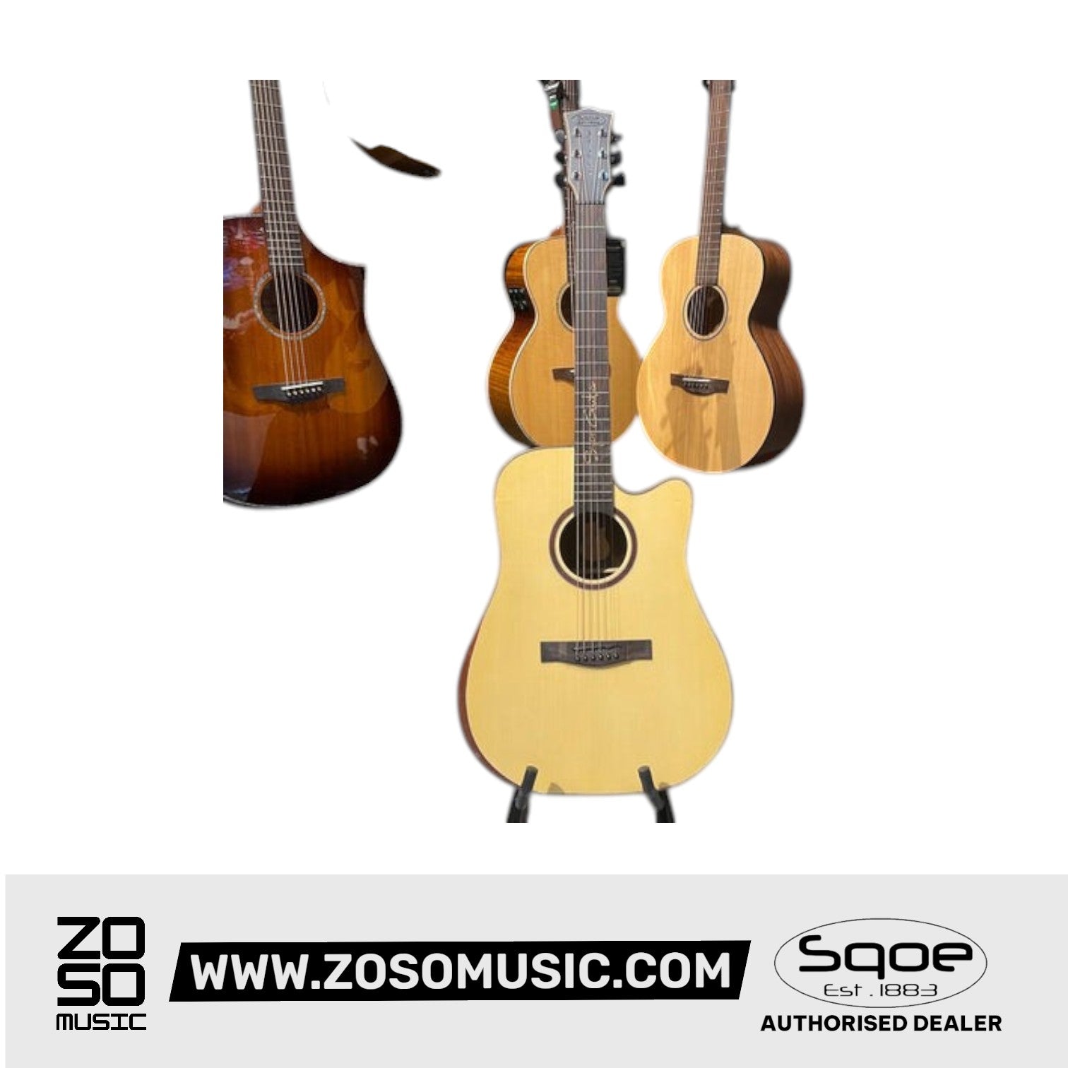 SQOE SQ-CC-SK 41 Inch Acoustic Guitar w Arm Bevel