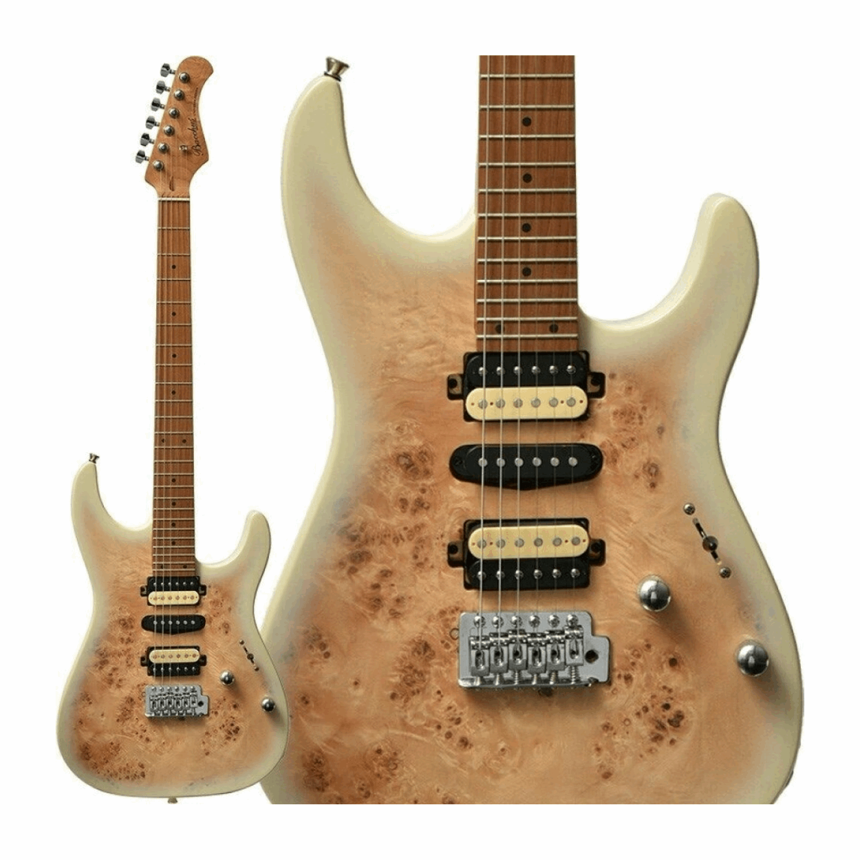Bacchus Imperial24-bp-rsm/m Universe Series Roasted Maple Electric Guitar, Blonde Burst With Bag