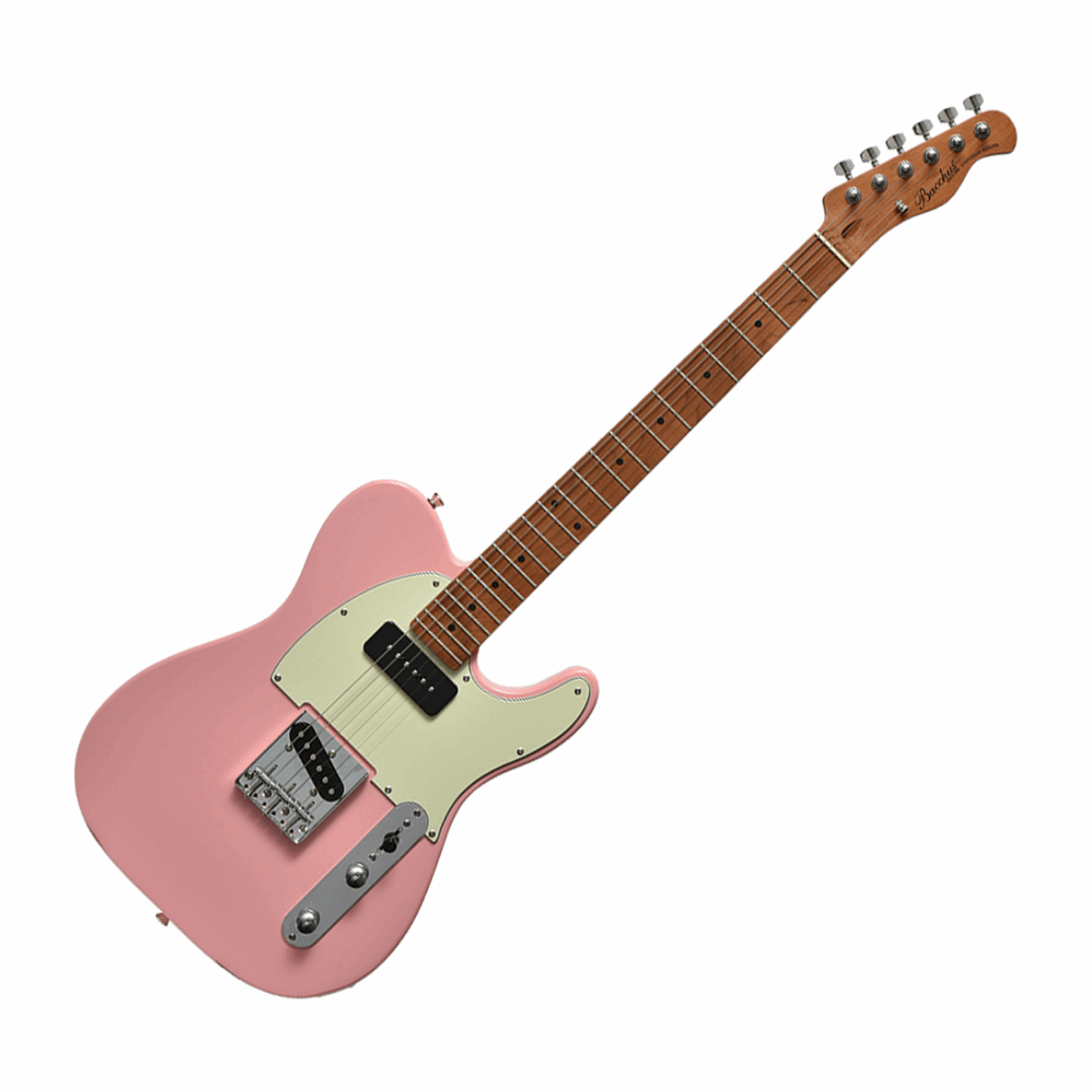 Bacchus Bte-2-rsm/m-slpk Universe Series Roasted Maple Electric Guitar, Shell Pink With Bag