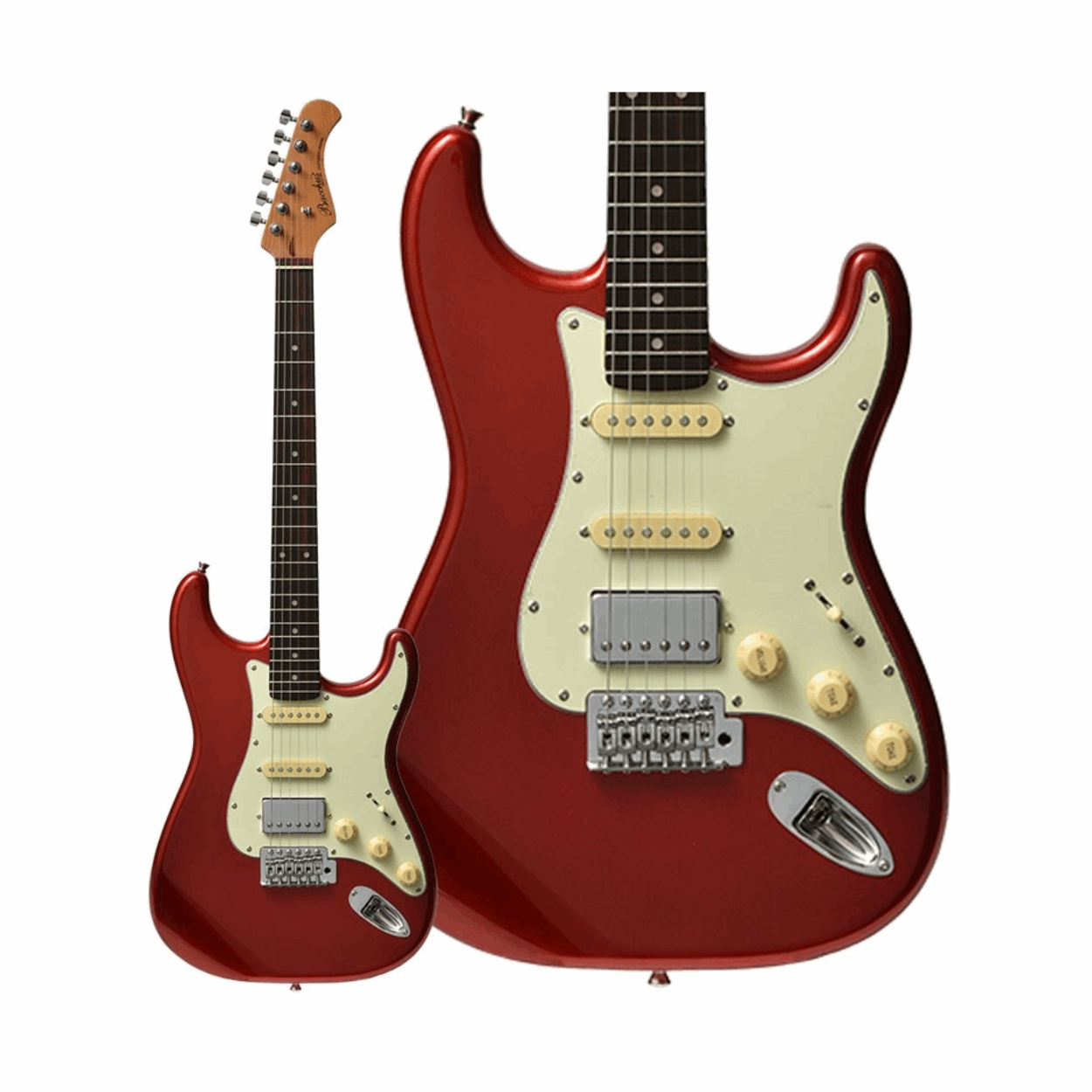 Bacchus Bst-2-rsm/r-car Universe Series Roasted Maple Electric Guitar,candy Apple Red With Bag