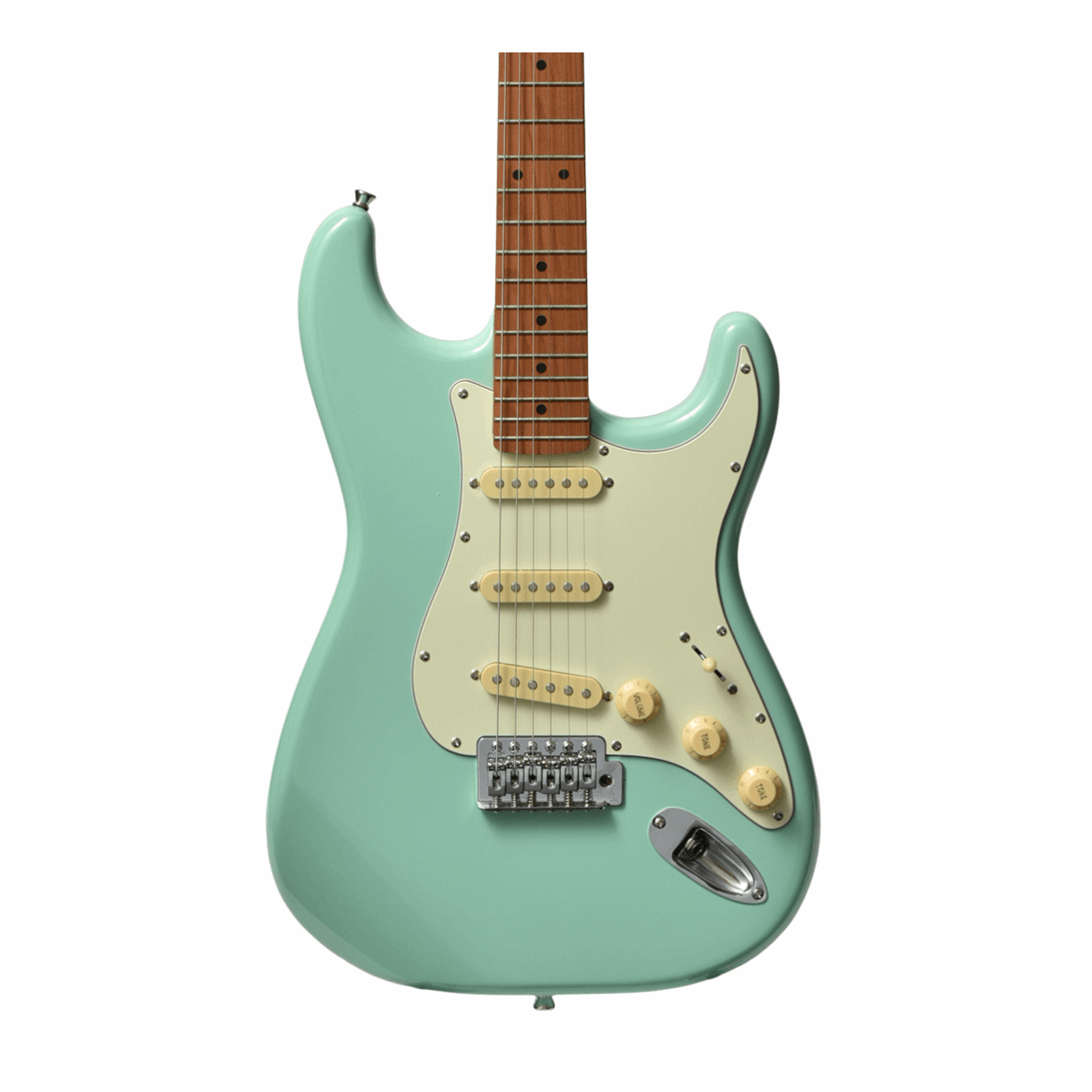 Bacchus Bst-1-rsm/m-sfg Universe Series Roasted Maple Electric Guitar, Sea Foam Green With Bag