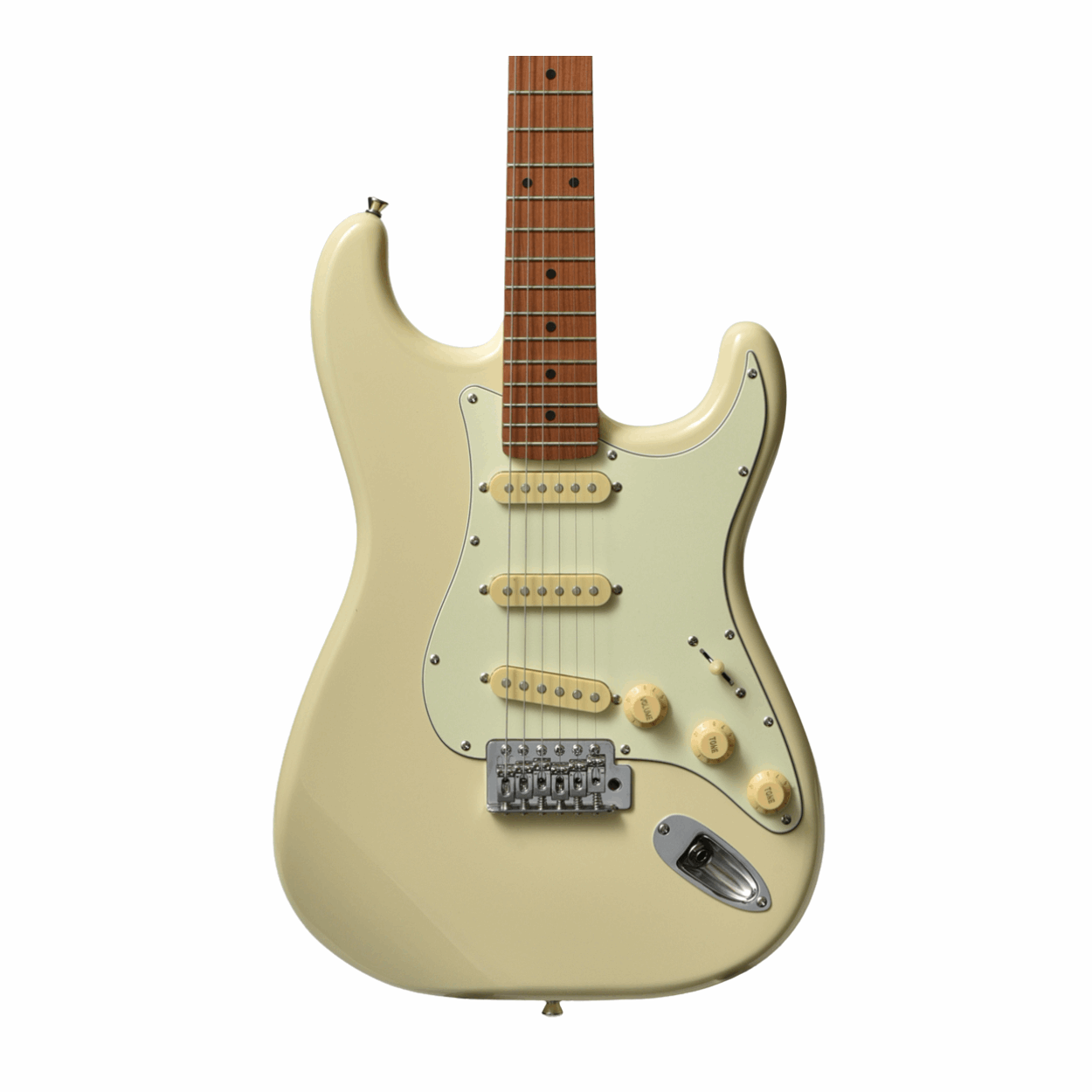 Bacchus Bst-1-rsm/m-owh Universe Series Roasted Maple Electric Guitar, Olympic White With Bag