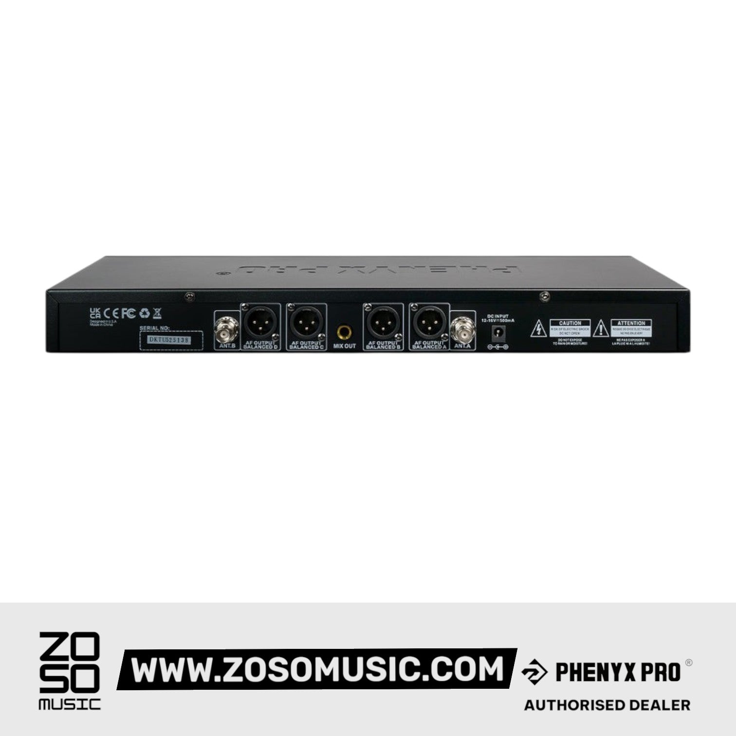 Phenyx Pro PTU-5200-4H Quad UHF Wireless Microphone System, 4 Cordless Mics, 4x25 UHF Adjustable Frequencies, 200ft Range |  PHENYX PRO |  WIRELESS-ANTENNA |  Zoso Music