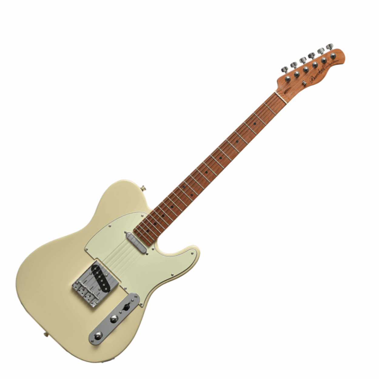 Bacchus Bte-1-rsm/m-owh Universe Series Roasted Maple Electric Guitar, Olympic White With Bag
