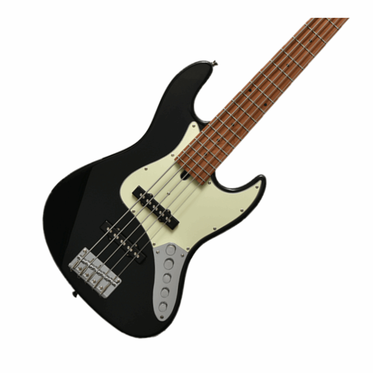 Bacchus Wjb5-630-rsm/m-blk Universe Series Roasted Maple 5-string Electric Bass, Black With Bag