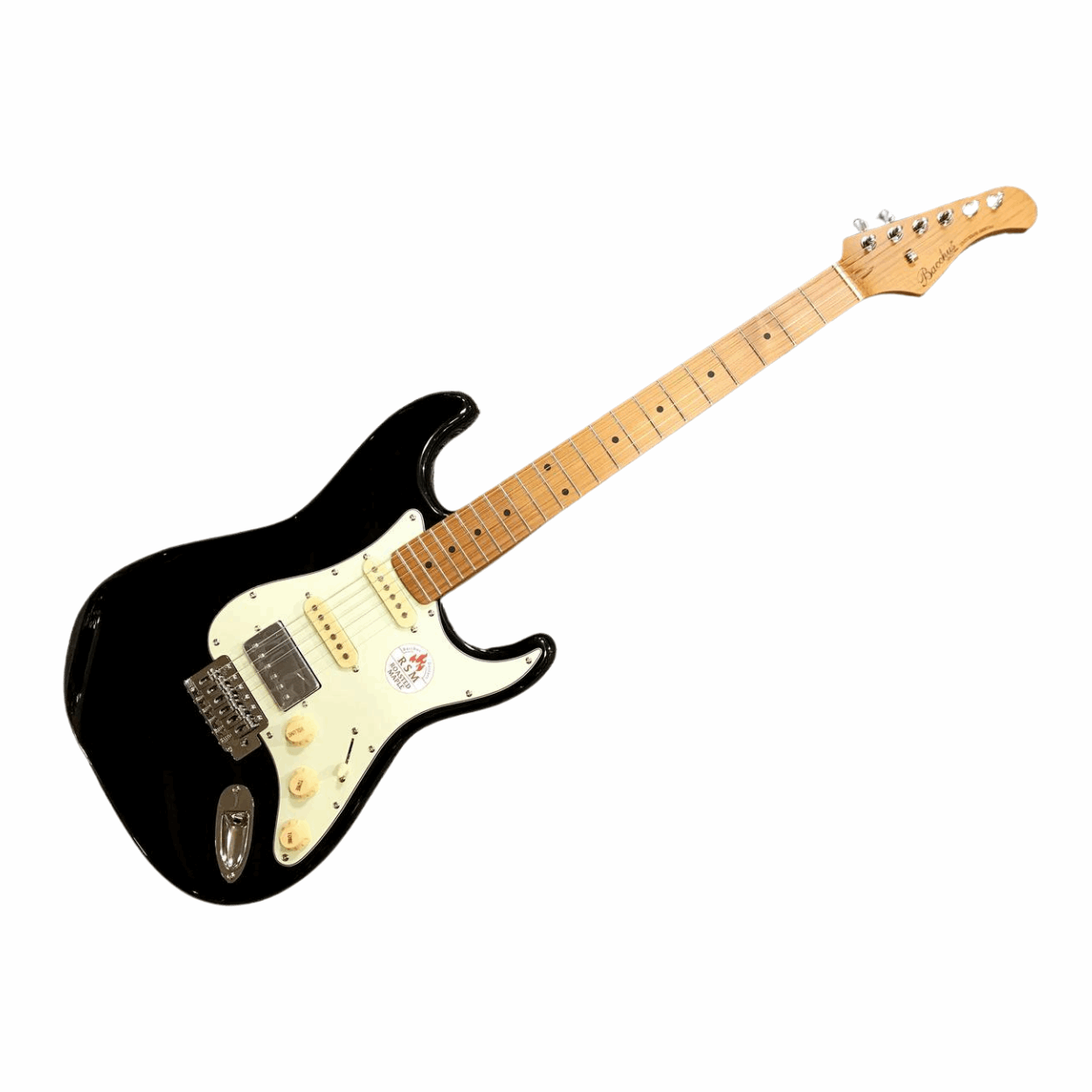 Bacchus Bst-2-rsm/m-blk Universe Series Roasted Maple Electric Guitar, Black With Bag