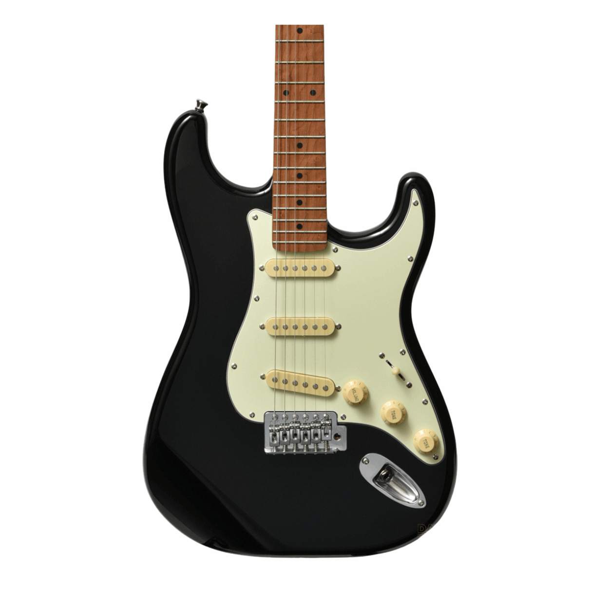 Bacchus Bst-1-rsm/m-blk Universe Series Roasted Maple Electric Guitar, Black With Bag