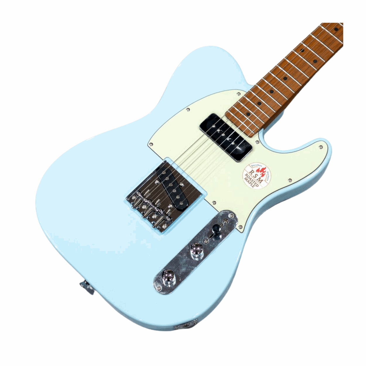 Bacchus Bte-2-rsm/m-sob Universe Series Roasted Maple Electric Guitar, Pastel Sonic Blue With Bag