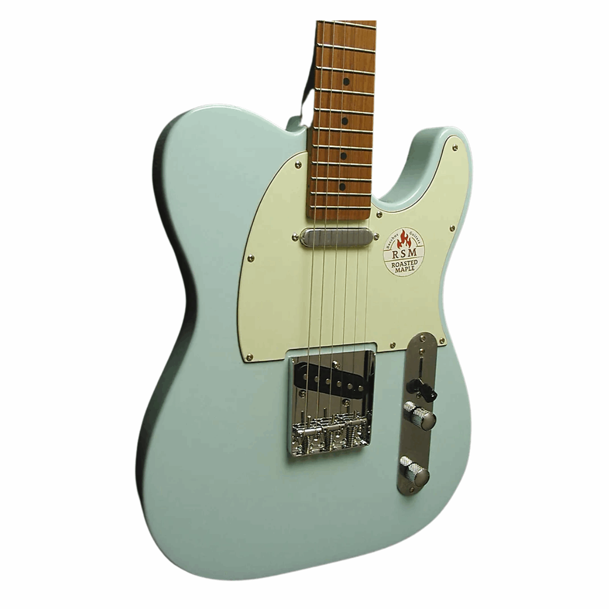 Bacchus Bte-1-rsm/m-ptl-sob Universe Series Roasted Maple Electric Guitar, Pastel Sonic Blue With Bag
