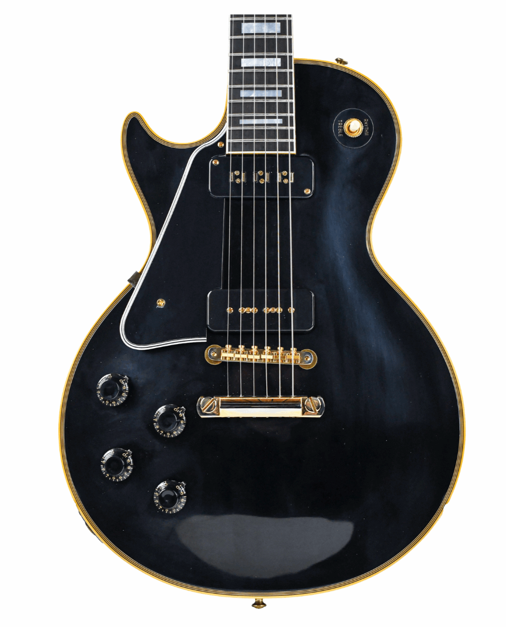 Gibson 1954 Les Paul Custom Staple Pickup Reissue VOS (Left-handed) Electric Guitar, Ebony (LPB54LHVOEBGH1)
