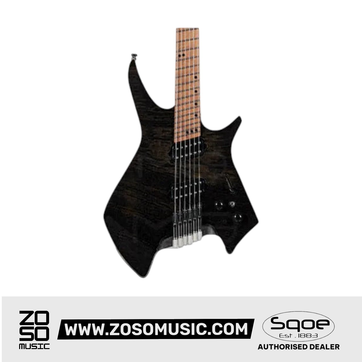 SQOE SEIB995 Roasted Maple Neck, Headless Humbucker Electric Guitar