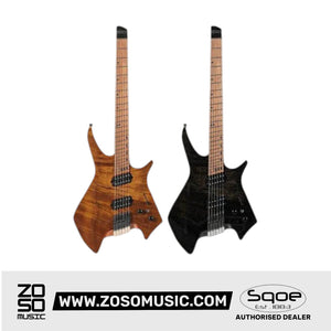 SQOE SEIB995 Roasted Maple Neck, Headless Humbucker Electric Guitar | Zoso Music Sdn Bhd
