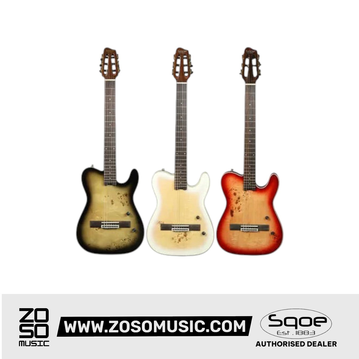 SQOE SEGD600 Nylon Electric Guitar with Piezo Pickups | Zoso Music Sdn Bhd